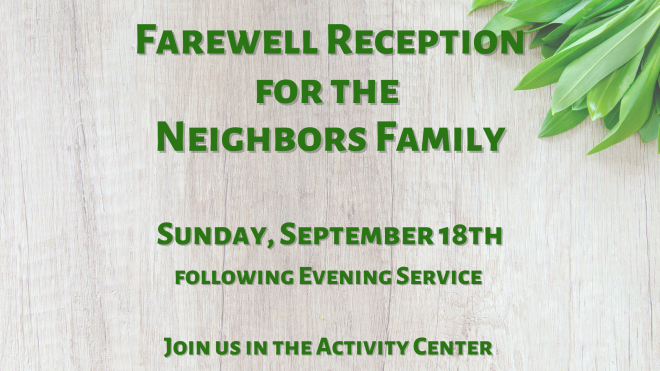 Reception for Neighbors Family 