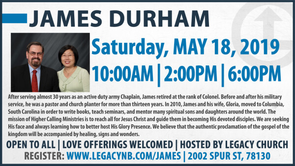 Legacy Church - James Durham - May 2019