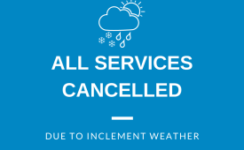 All Sunday Services & Activities Cancelled on Jan 25 due to Inclement Weather