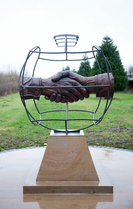The Football Remembers Memorial at the National Memorial Arboretum in England, commemorating the 1914 Christmas Truce.  Max Mumby/Indigo/Getty Images 
