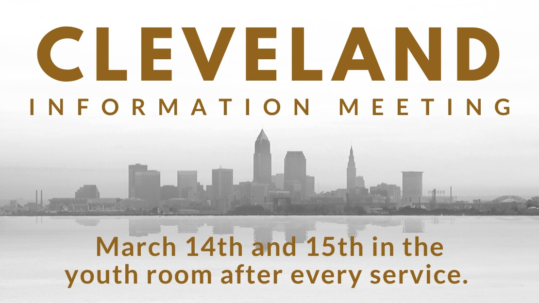 CANCELED: Cleveland Information Meeting March 14th & 15th