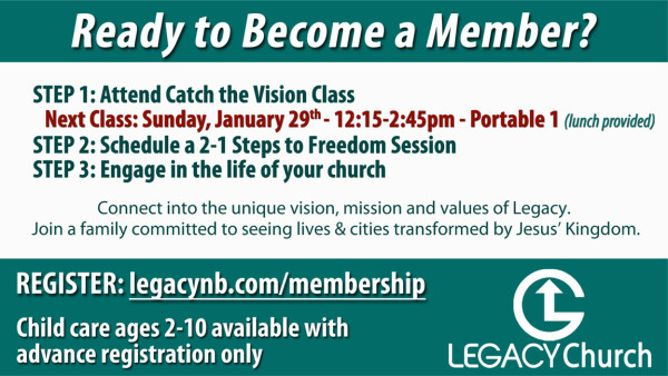 Legacy Church -  New Member Class - January 29, 2023