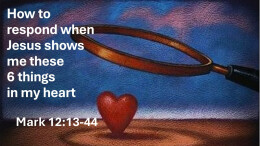 Sermon 28 Mark 12:13-44 How to respond when Jesus shows me these 6 things in my heart
