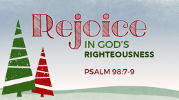 Rejoice in God's Righteousness
