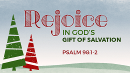 Rejoice in God's Gift of Salvation