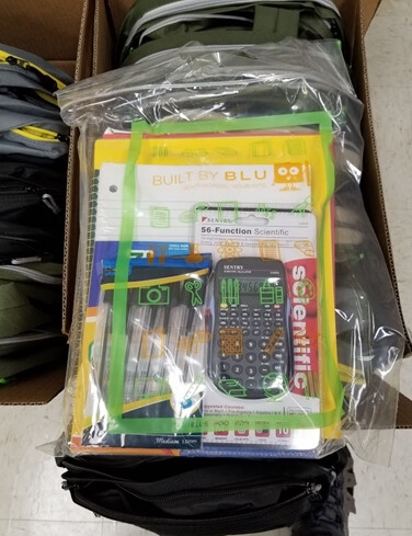 BP 2019  152 backpacks were stuffed with age appropraite school supplies and given to all eight area schools within the school district