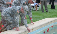 Servicemen placing of flowers in the Reflection Pool